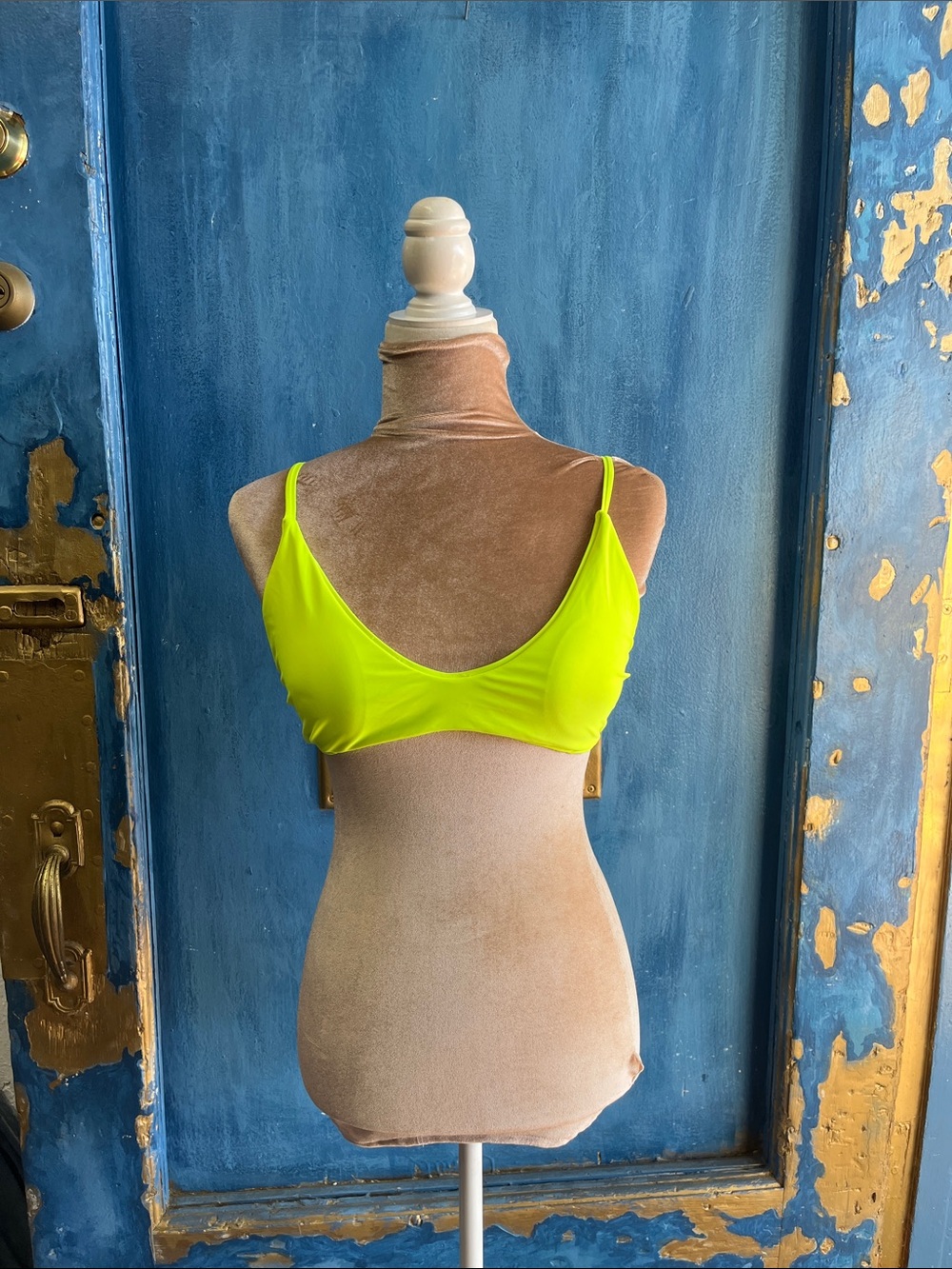Source Unknown Neon Chartreuse Bralette - Bright Lime Green Spaghetti-Strap Crop